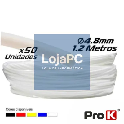 TUBO MANGA TERMORETRÁCTIL 4.8MM 1.2M 50X BRANCO PROK