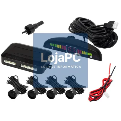 Kit de Estacionamento C/ 4 Sensores Preto E Visor