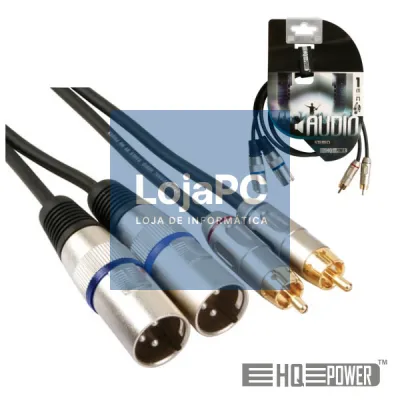 CABO 2-XLR 3P MACHO / 2-RCA MACHO 1M HQ POWER