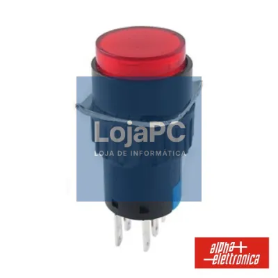 COMUTADOR PULSADOR REDONDO 230V 2 NA 2 NF VERMELHO BIPOLAR