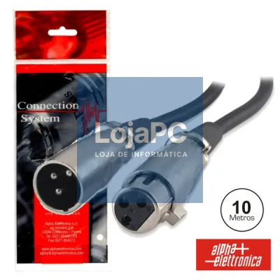CABO XLR 3P MACHO / XLR 3P FÊMEA 10M POLYBAG