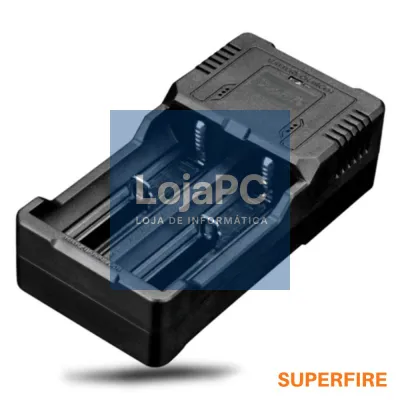 Carregador de Baterias Li-Ion C/ Mola Ajustável SUPERFIRE