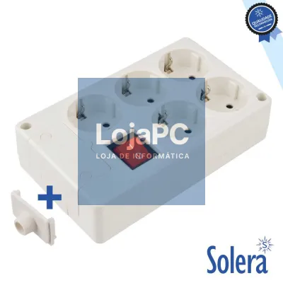 TOMADA ELÉTRICA C/ 5 SAÍDAS SCHUKO INTERRUPTOR SOLERA