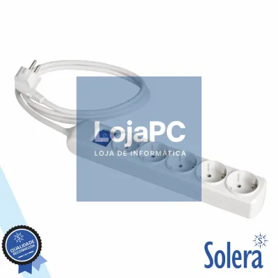 Tomada Elétrica C/ 5 Saídas Interruptor 3M Branco SOLERA