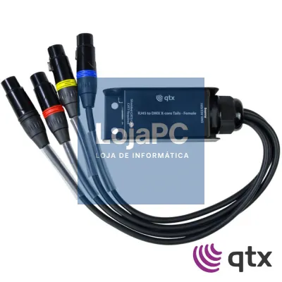Adaptador Fêmea DMX RJ45 Fêmea / 4x XLR 3p Macho QTX