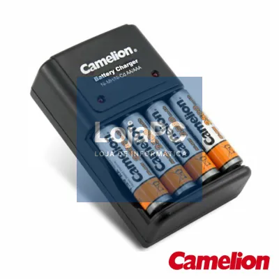 Carregador Universal AA/AAA c/ 4 pilhas AA 2500mAh CAMELION