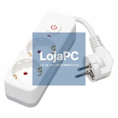 Ficha Elétrica Adaptadora 2x Schuko C/ Interruptor