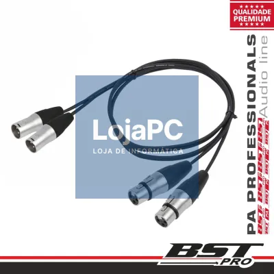 CABO 2-XLR 3P MACHO / 2-XLR 3P FÊMEA 1.5M BSTPRO