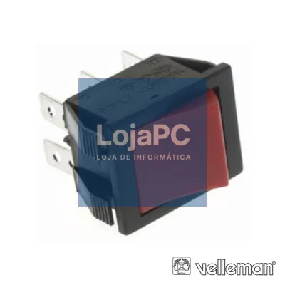 COMUTADOR BASCULANTE 10A-250V DPDT ON-ON TECLA VERM