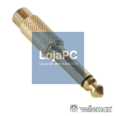 ADAPTADOR RCA FÊMEA P/ JACK 6.35MM MACHO MN DOURADO