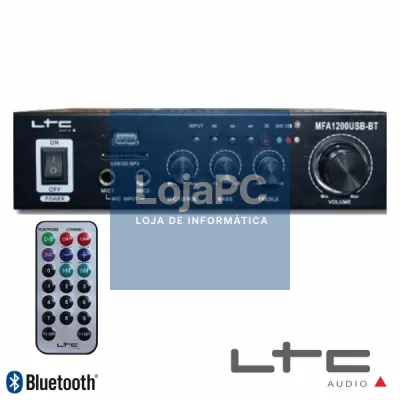 AMPLIFICADOR KARAOKE 2x50W 8-16 OHM 220V/12V USB/BT LTC