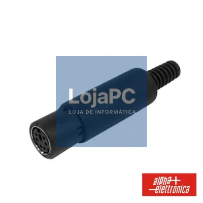 FICHA MINI DIN 6P FÊMEA ISOLADA PVC P/ SOLDAR