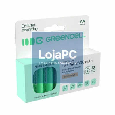 Pilha Recarregável AA 1.2V 2600mAh 16x Blister GREEN CELL