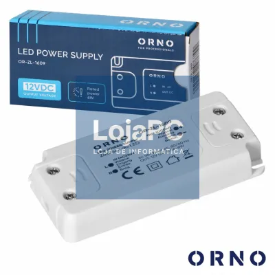 Fonte De Alimentação Fixa 0.5A 6W 12V ORNO