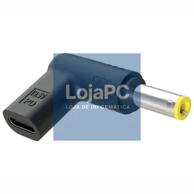 Ficha Adaptadora USB-C Fêmea / Ficha DC 2.5x5.5mm Macho
