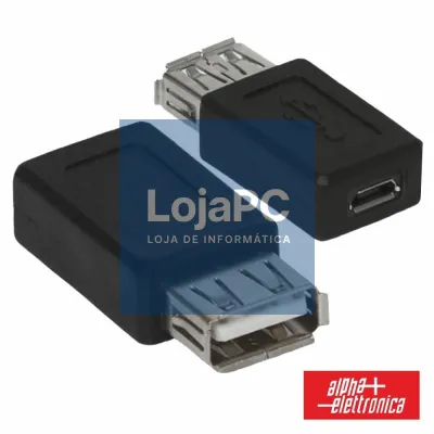 FICHA ADAPTADORA USB-A FÊMEA / MICRO USB FÊMEA
