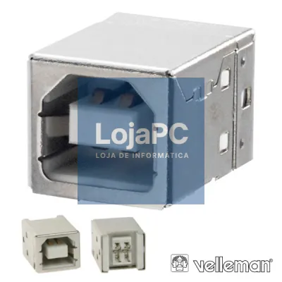 FICHA USB-B FÊMEA SIMPLES 180° P/ PCB VELLEMAN
