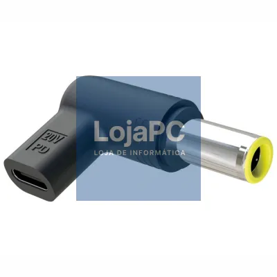 Ficha Adaptadora USB-C Fêmea / Ficha DC 5.5x7.9mm Macho