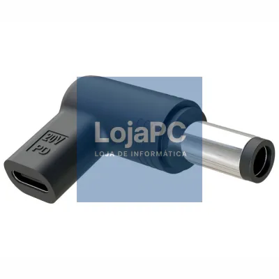 Ficha Adaptadora USB-C Fêmea / Ficha DC 5.0x7.4mm Macho