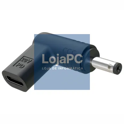 Ficha Adaptadora USB-C Fêmea / Ficha DC 1.35x4.4mm Macho