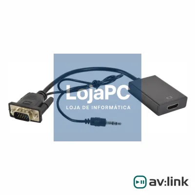 Cabo Adaptador VGA C/ Áudio p/ HDMI AVLINK