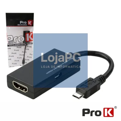 CONVERSOR MHL P/ HDMI FÊMEA PRETO PROK