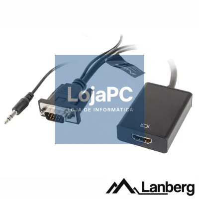 Cabo Adaptador VGA C/ Áudio p/ HDMI LANBERG