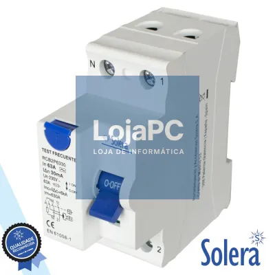 INTERRUPTOR DIFERENCIAL 2P 63A 6kA 240/415V SOLERA