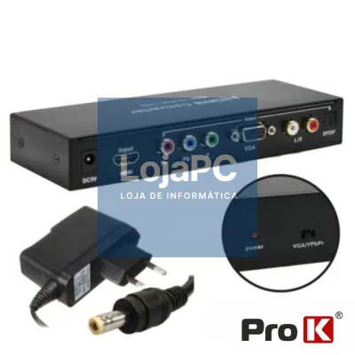 CONVERSOR HDMI -> VGA E RGB C/ SAÍDA ÁUDIO SPDIF PROK