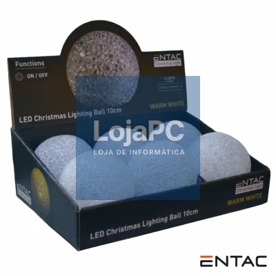 Expositor C/ 6 Bolas Decorativas LED 3000K a pilhas ENTAC