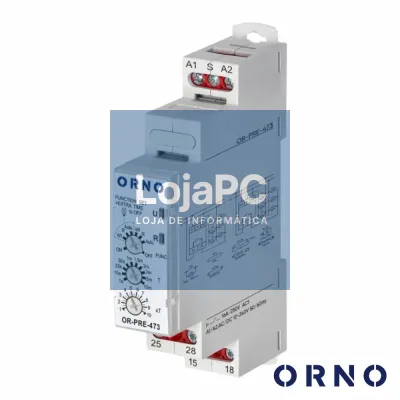Temporizador 1Z C/ 6 Funções P/ Calha DIN ORNO