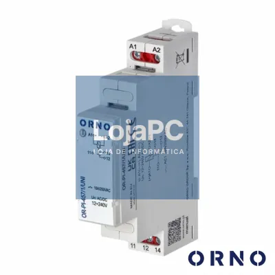 Relé Temporizador 1P 12-230Vac 16A P/ Calha DIN ORNO