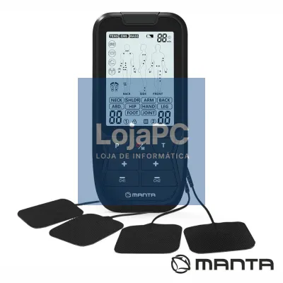 Electroestimulador Muscular Portátil c/ 4 Eléctrodos MANTA