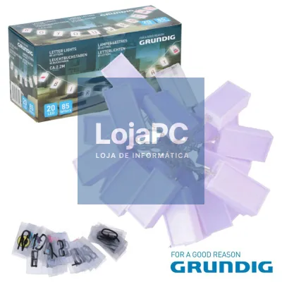 CAIXA DE LUZ 20 LEDS 85 LETRAS 230CM GRUNDIG