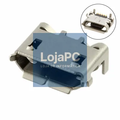 Ficha Micro-USB 2.0 Fêmea 90° P/ PCB