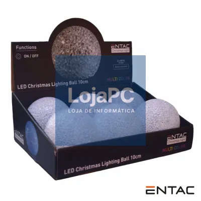 Expositor C/ 6 Bolas Decorativas LED Multicor a pilhas ENTAC