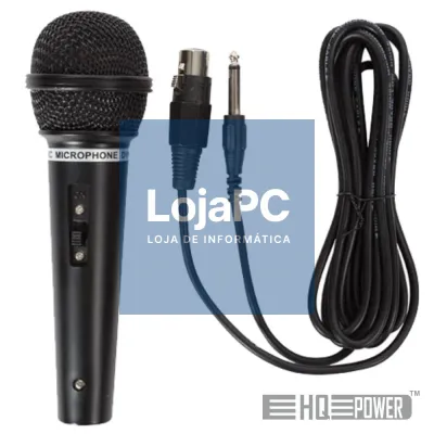 MICROFONE DINÂMICO C/ CABO 80HZ-12KHZ 3M HQ POWER