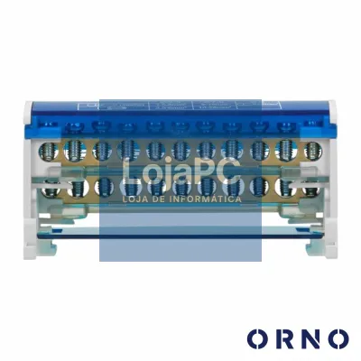 Bloco de Distribuição Energia Fileira Dupla P/ 11 Cabos ORNO