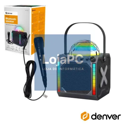 Coluna Bluetooth Portátil C/ Micro 100W AUX/USB/SD/BT DENVER