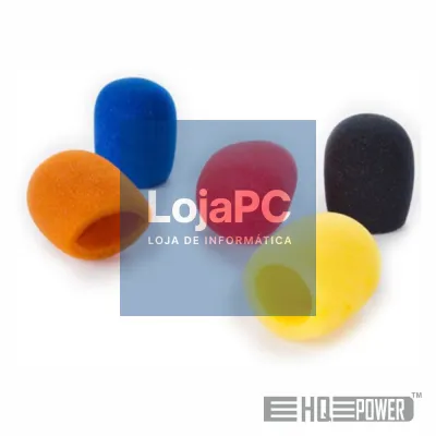 CONJUNTO 5 ESPONJAS P/ MICROFONE WINDCAP SORTIDAS HQ POWER