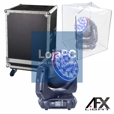 Moving Head 19x40W RGB DMX Mic Wash Zoom C/ Mala AFXLIGHT