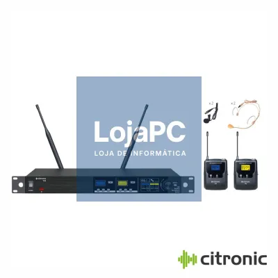 Central Microfones UHF Profissional S/ Fios 2 Canais