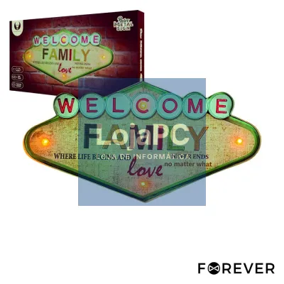 Placa em Metal Decorativo Retro FOREVER