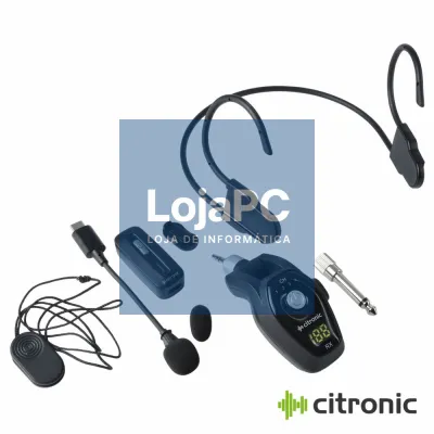 Sistema Microfone S/ Fios 2.4GHz Lapela/Cabeça CITRONIC