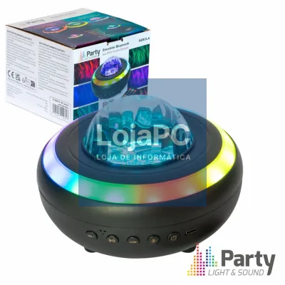 Coluna Bluetooth 8W Efeito Aurora Boreal Bluetooth RGB PARTY