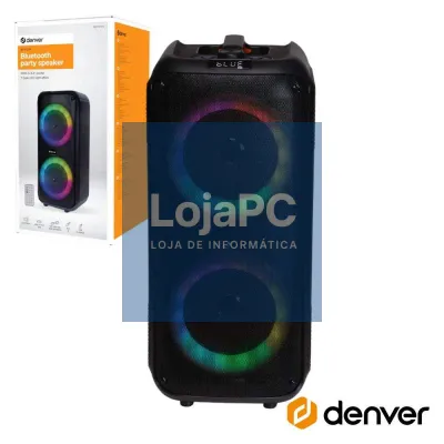 Coluna Amplificada 2x6.5" 200W USB/BT/SD/AUX TWS RGB DENVER