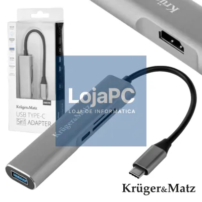 HUB USB-C C/ USB3.0 HDMI E LEITOR DE CARTÕES KRUGER MATZ