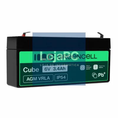 Bateria Chumbo Gel AGM 6V 3.4A GREEN CELL