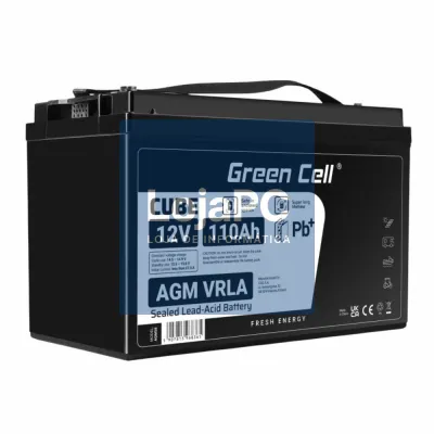 Bateria Chumbo Gel AGM 12V 110A GREEN CELL