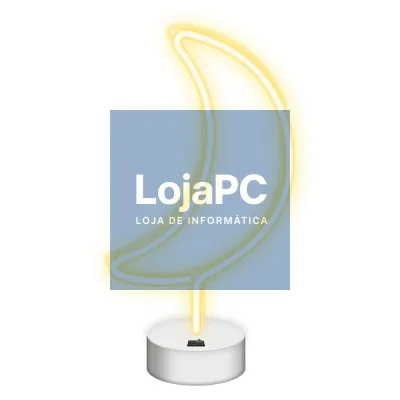 Luz LED Neon Em Forma de Lua C/ Base